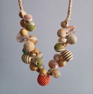 Vintage Anthro Wendy Mink beaded rope necklace